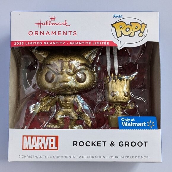 Hallmark Ornaments Funko POP! Rocket & Groot GOLD Marvel GOTG Limited Edition - Picture 8 of 12
